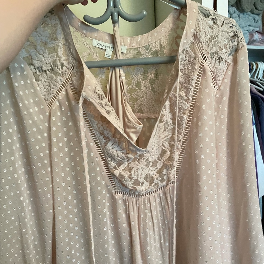 Cream Lacy Blouse With Under Cami